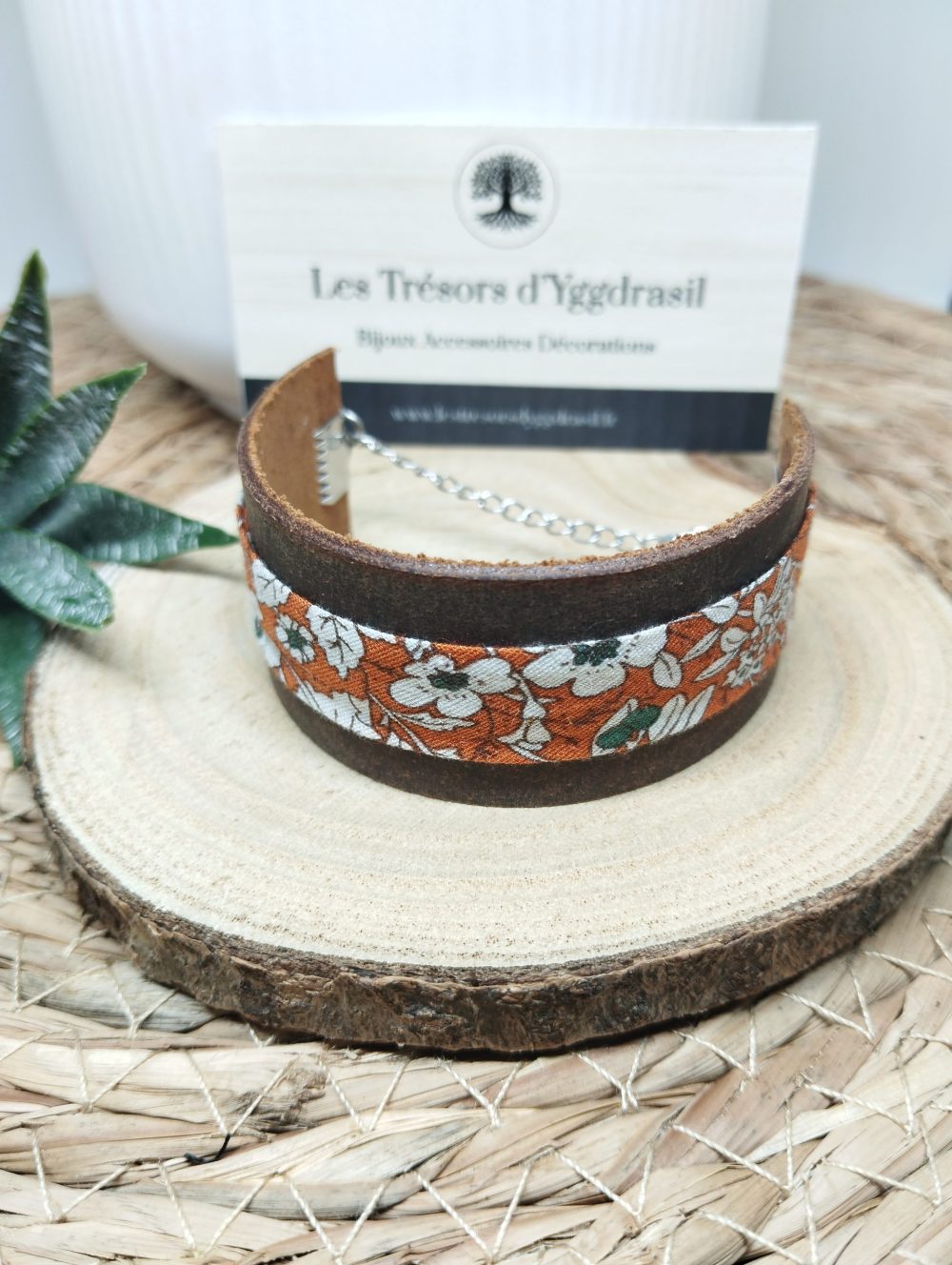 Bracelet cuir et biais