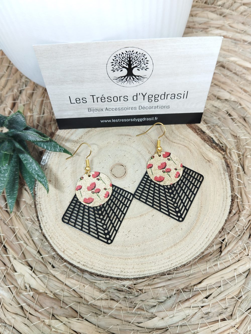 Boucles d'oreilles "Coquelicot"