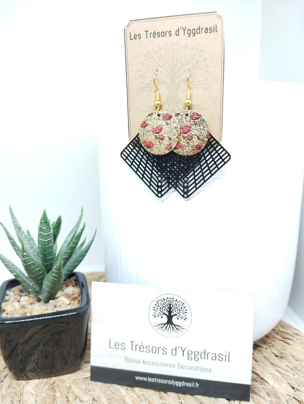 Boucles d'oreilles "Coquelicot"