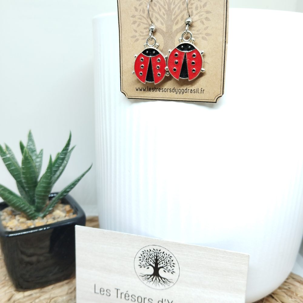 Boucles d'oreilles "Coccinelle"