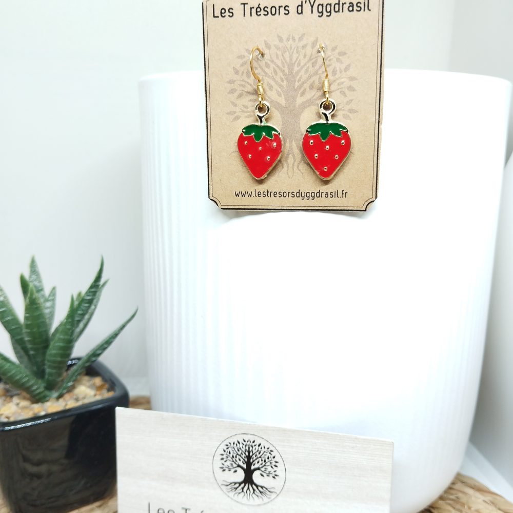 Boucles d'oreilles "Fraise"