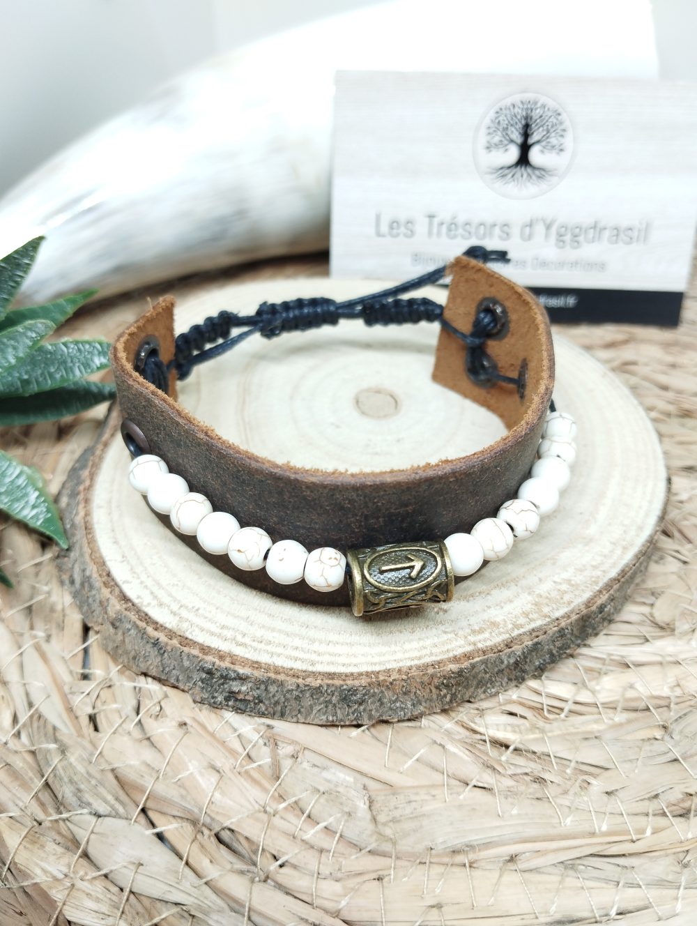 Bracelet cuir "Tiwaz"
