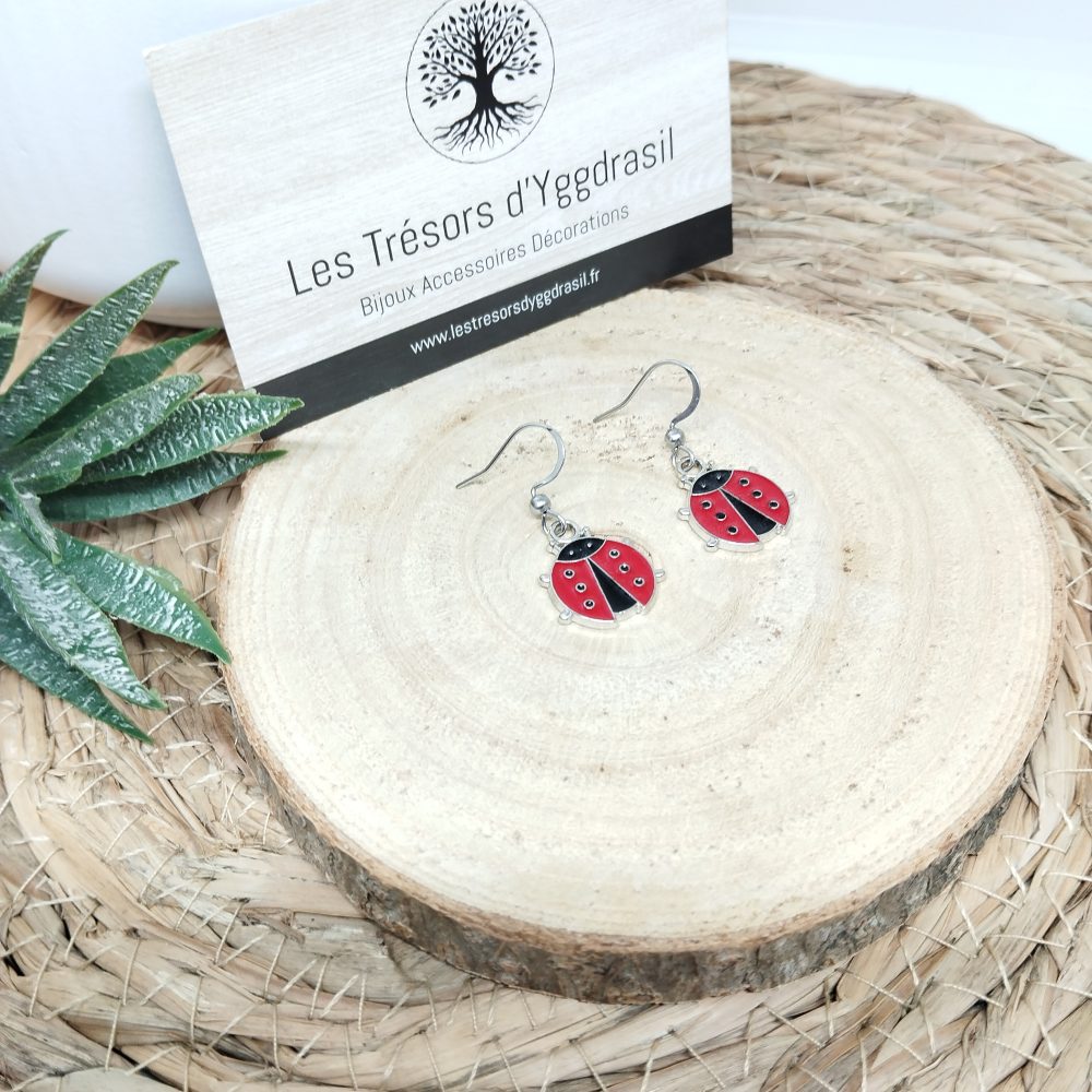Boucles d'oreilles "Coccinelle"