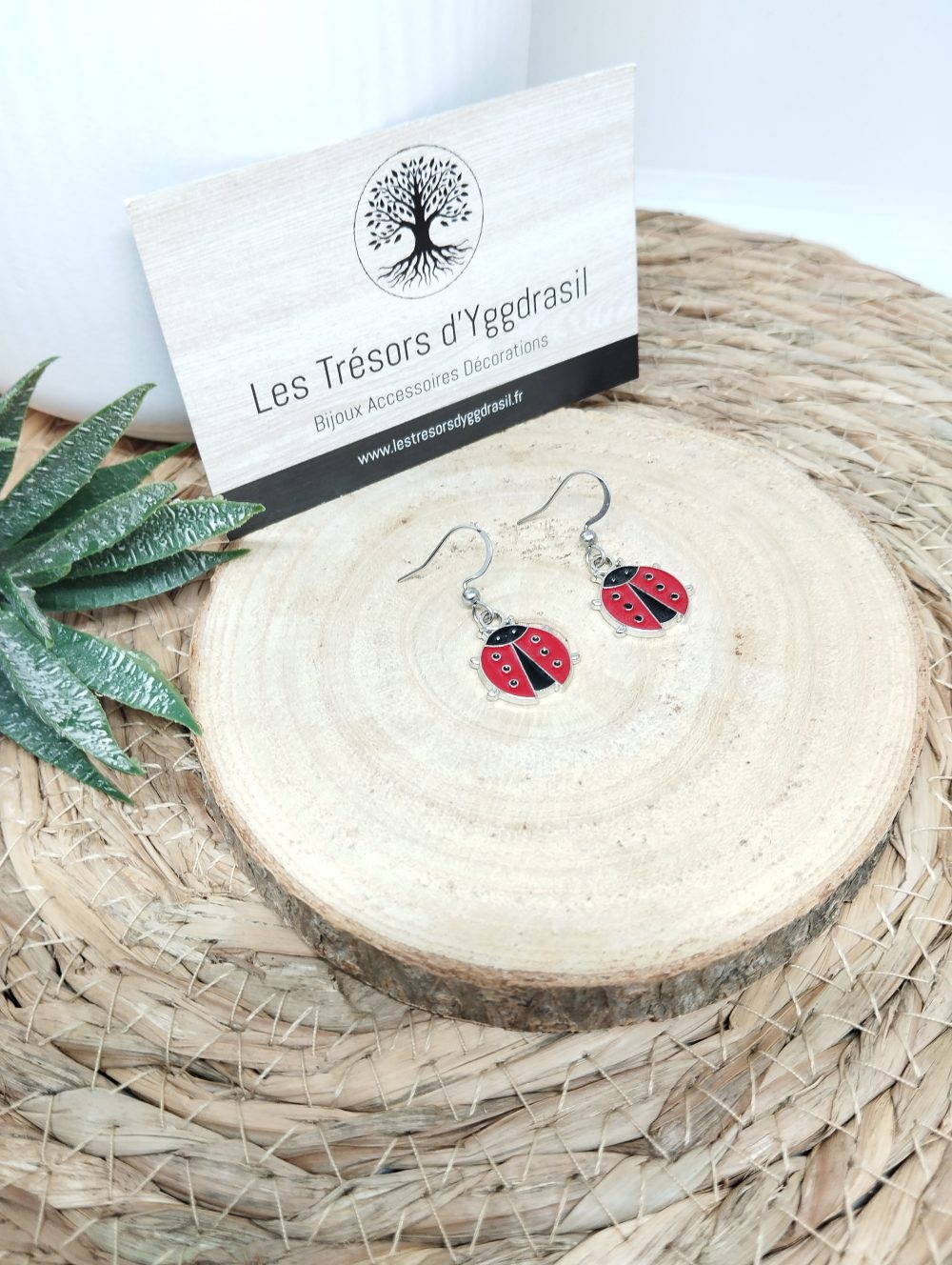Boucles d'oreilles "Coccinelle"